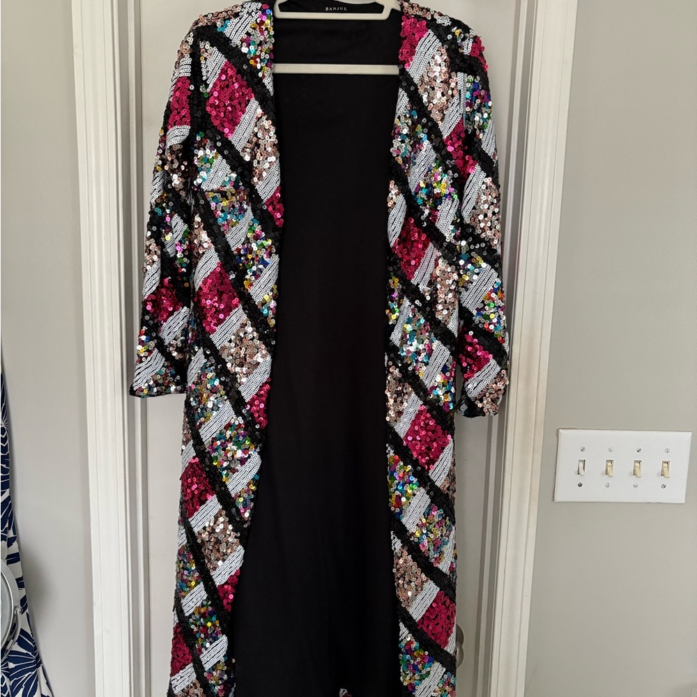 BANJUL Sequin Long Sleeve Dress Jacket Komono Cardigan Sparkle Duster